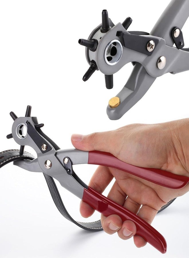 NVF أداة ثقب الجلد من NVF، بستة أحجام مختلفة للثقوب (5/64 بوصة، 3/32 بوصة، 7/64 بوصة، 1/8 بوصة، 5/32 بوصة، 3/16 بوصة)، أداة ثقب متينة لأحزمة الساعات، والأحزمة، وأطواق الكلاب، والسروج، والأحذية، والأقمشة، ومشاريع الحرف اليدوية. - Image 1